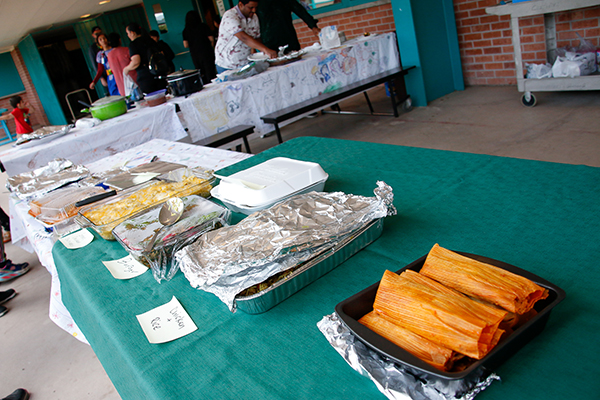 Dishes of traditional foods on the table for families to enjoy